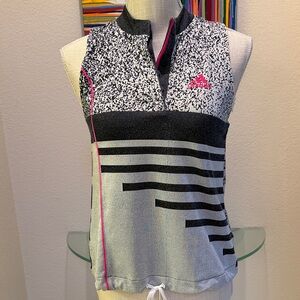 adidas Black, White & Pink Sleeveless Athletic Tank